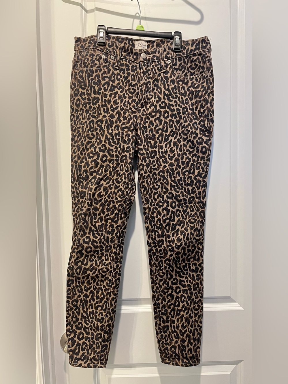 Women’s J- CREW 10” HIGH- RISE  TOOTHPICK Animal Print Skinny Jeans  Size 29